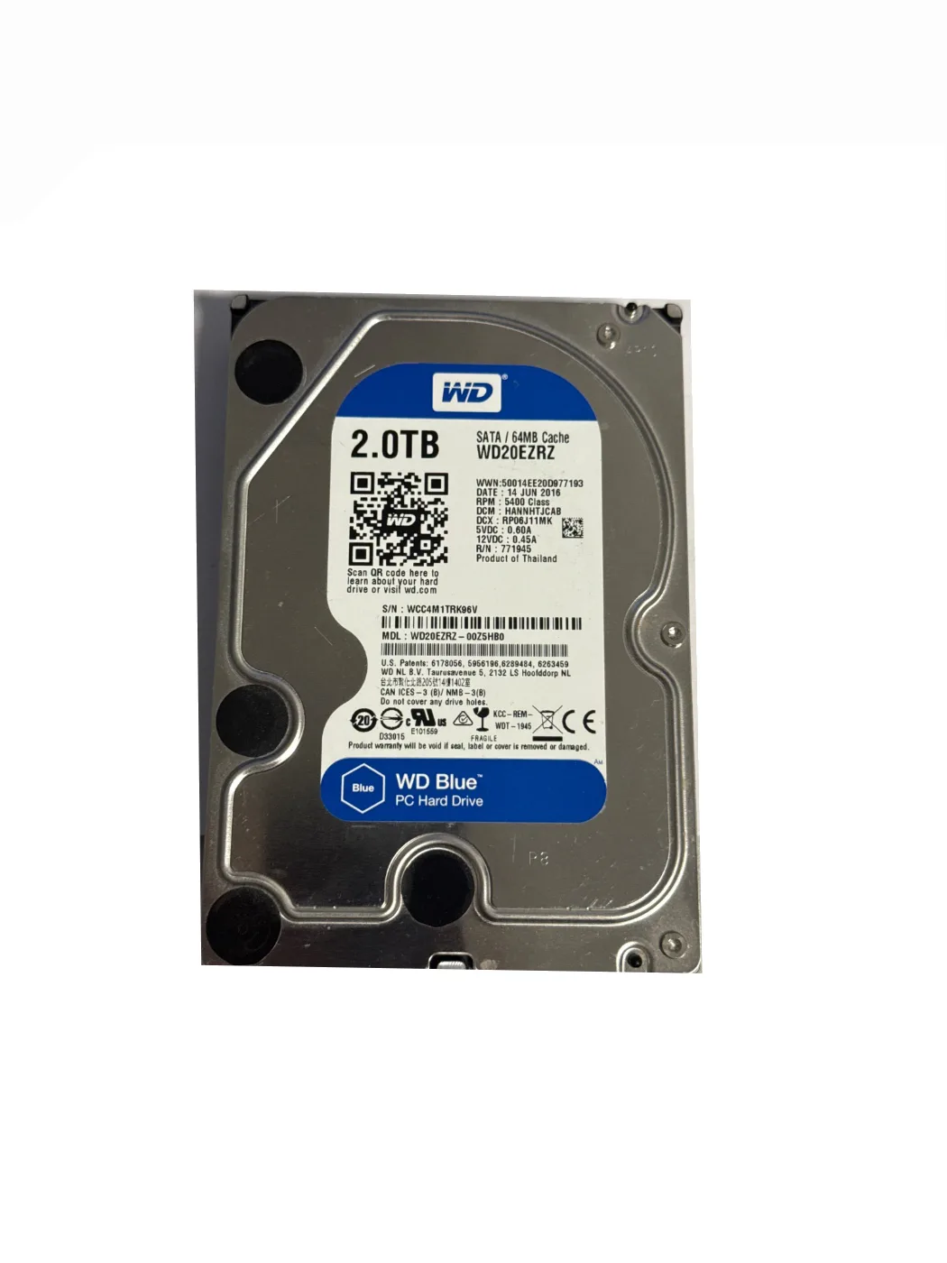 WD Blue 2 TB (2000 GB) 3,5" SATA Festplatte WD20EZRZ