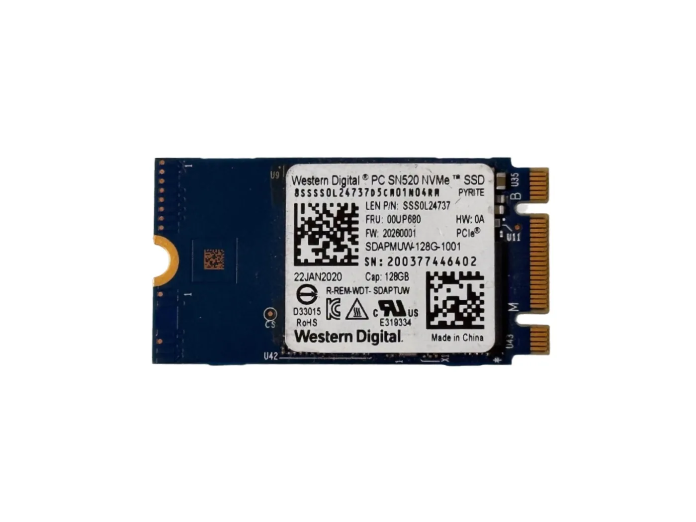 Western Digital SN520 128GB NVMe SSD M.2